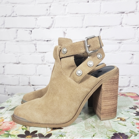SENSO Shoes - Senso Qwan Tan Suede Wrap Ankle Booties